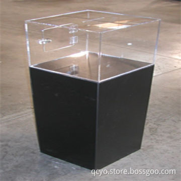 Acrylic black clear donation box with locks